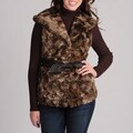 Mo-Ka Women's Brown Faux Fur Vest