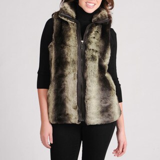 Mo-Ka Women's Chinchilla Faux Fur-front Vest