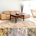 Hand-tufted Putty Wrigley Wool Rug (8' Round)