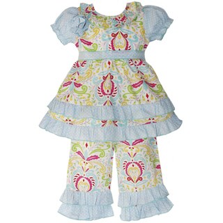 AnnLoren Girls Shabby Floral Outfit
