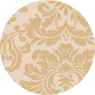 (^.^)/  Hand-tufted Antique White Monaco Wool Rug (9'9" Round)