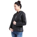 Tanners Avenue Women's Black Napa Leather Quilted Jacket with Removable Lining