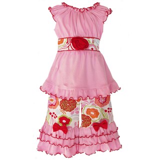 AnnLoren Girls Fabulous Floral Outfit