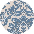 Hand-tufted Slate Blue Mondial Wool Rug (8' Round)