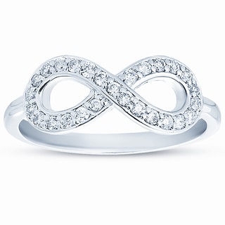 10k White Gold 1/4ct TDW Diamond Infinity Ring and Gift Box (H-I, I1-I2)