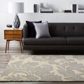 Hand-tufted Bay Leaf Modena Wool Rug (4' Round)