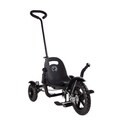 2-in-1 Black Mobo Tot: A Toddler's Ergonomic Three Wheeled Cruiser