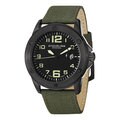 Stuhrling Original Men's Pilot Ace Quartz Canvas Leather Strap Watch