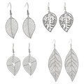 NEXTE Jewelry Stainless Steel Leaf Design Dangle Earrings