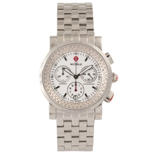Michele Women's Steel 'Sport Sail' Diamond Chronograph Watch