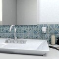 SomerTile 11.75x11.75-in Luna Pacific Blue Porcelain Mosaic Tile (Pack of 10)