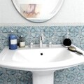 SomerTile 11.75x11.75-in Luna Diva Blue Porcelain Mosaic Tile (Pack of 10)