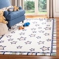Handmade Children's Stars Ivory New Zealand Wool Rug (5' x 8')