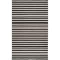 Handwoven Mack Jet Black Wool Rug (2'6" x 8')