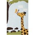 Handmade Children's Giraffe and Butterfly New Zealand Wool Rug