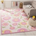 Handmade Children's Spring Ivory New Zealand Wool Rug