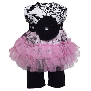 AnnLoren 2 piece Damask, Dots & Tulle Outfit Fits American Girl Doll