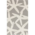 Handwoven Hummer Light Grey Wool Rug (2' x 3')