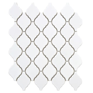 Great Prices SomerTile 11x9.75-inch Casablanca Glossy White Porcelain Mosaic Tiles (Set of 10)