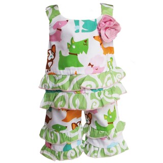 AnnLoren 2-piece Puppy Dog printed Tunic & Capri Set for American Girl Doll
