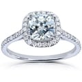 14k Gold Moissanite and 1/4ct TDW Diamond Engagement Ring (G-H, I1-I2)