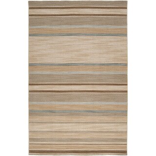 Handwoven Sunfire Khaki Wool Rug (3'6 x 5'6)