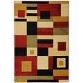 Yale Contemporary Abstract Multicolor Area Rug (5'3 x 7'3)