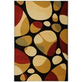 Yale Contemporary Abstract Black Area Rug (5'3 x 7'3)