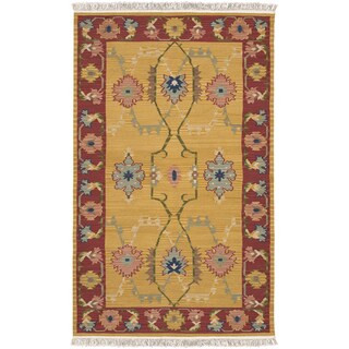 Handwoven Chieti Mustard New Zealand Wool Rug (9' x 13')