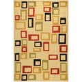 Yale Contemporary Abstract Beige Area Rug (5'3 x 7'3)
