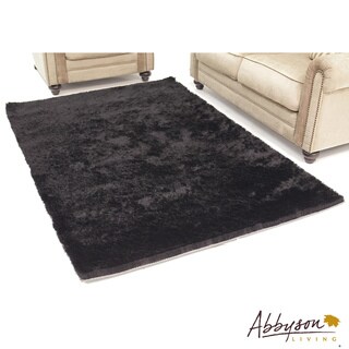 Abbyson Living Black Plush Shag Rug