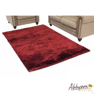 Abbyson Living Red Plush Shag Rug