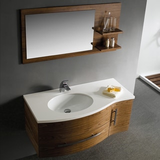 ( ._.) Vigo 44-inch Single Bathroom Vanity with Mirror and Shelves