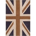 Hand-tufted Afligem1 Dark Blue Union Jack Rug (2' x 3')
