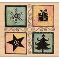 Penny Black Mounted Rubber Stamp 3.5"X3.5"-Christmas Square