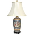 Blue Satsuma Famille Porcelain Table Lamp