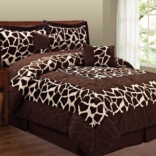 Fashion Street Animal Print 6-piece Micro Suede Comforter Set