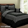 Fashion Street Animal Print 6-piece Micro Suede Comforter Set