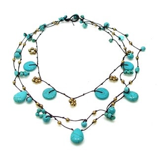 Flowing Cascades Turquoise Stone Necklace (Thailand)