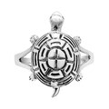 Cute Turtle Sea Life Silver Ring (Thailand)