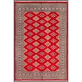 Pakistani Hand-knotted Bokhara Red/ Beige Wool Rug (5'6 x 8'1)