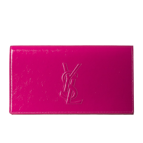 Yves Saint Laurent \u0026#39;Belle du Jour\u0026#39; Fuchsia Patent Leather Clutch ...  