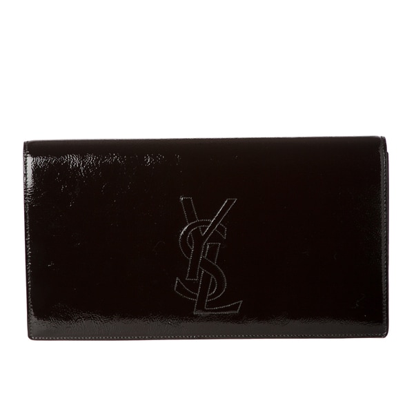 Yves Saint Laurent \u0026#39;Belle du Jour\u0026#39; Black Patent Leather Clutch ...