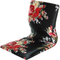 Tatami Black and Red Hibiscus Meditation Backrest Chair (China)
