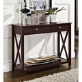 Espresso 'X' Design Two-drawer Console/ Sofa Table