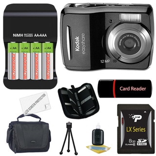 Kodak EasyShare C1505 12MP Black Digital Camera with 8GB Bundle
