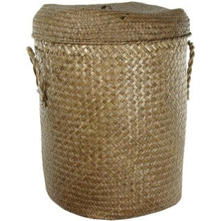 Low Price Hand Plaited Rush Grass Laundry Hamper Set (China)