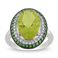 Miadora 14k White Gold Gemstone and 1/5ct TDW Diamond Ring (G-H, I1-I2)