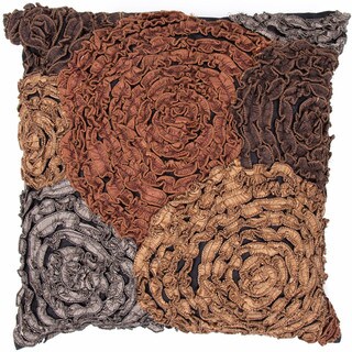 Contemporary Brown/ Grey Square Pillows (Set of 2)