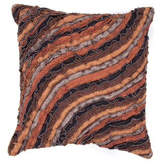 Contemporary Beige/ Brown Square Pillows (Set of 2)